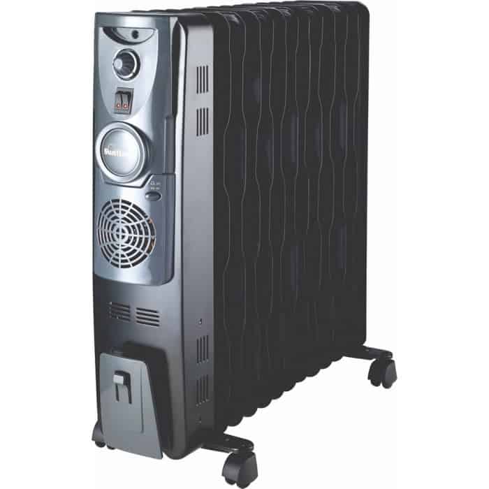 Sunflame 9 Fin Oil Filled Radiator Heater with Fan (Black)